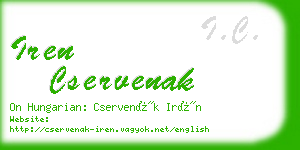 iren cservenak business card